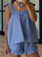 Blueberry Belle Shoulder Tie Top