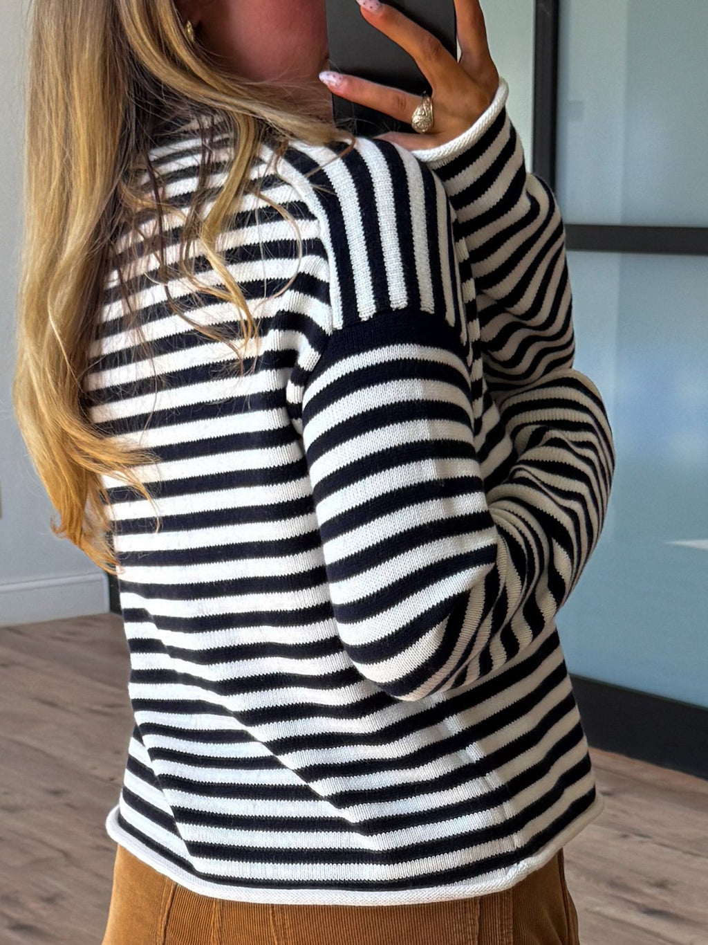 Wynne Button Knit Top | Navy