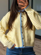 Pippa Button Cardigan | Daisy Blue | +Plus Available
