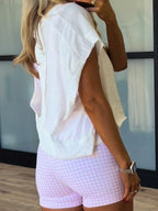 Check Point Active Short | Pink Gingham