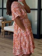 Etoile Flounce Dress | Orange Floral | FINAL SALE
