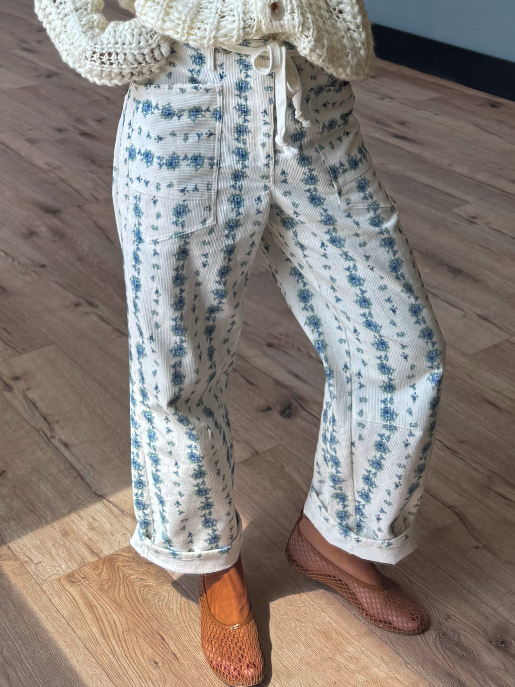 Bloomridge Drawstring Corduroy Pants | Blue