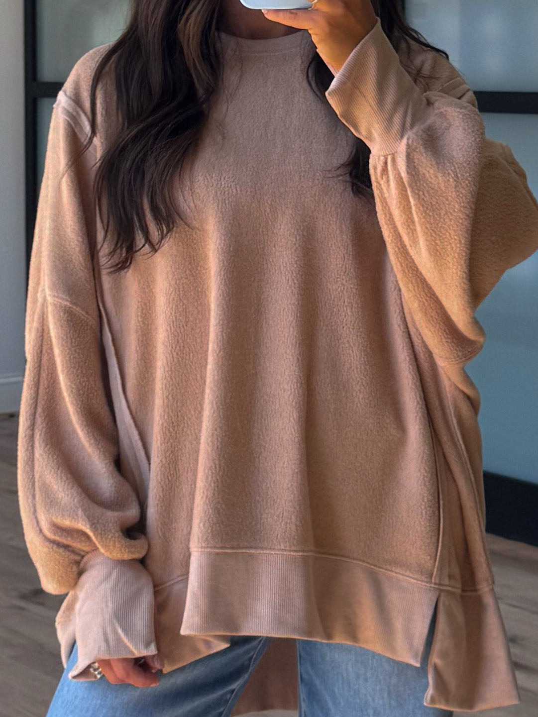 Out + About Brushed Knit Pullover | Taupe