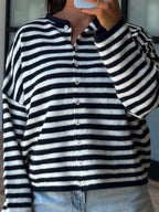 Isla Cardigan | Navy Stripe