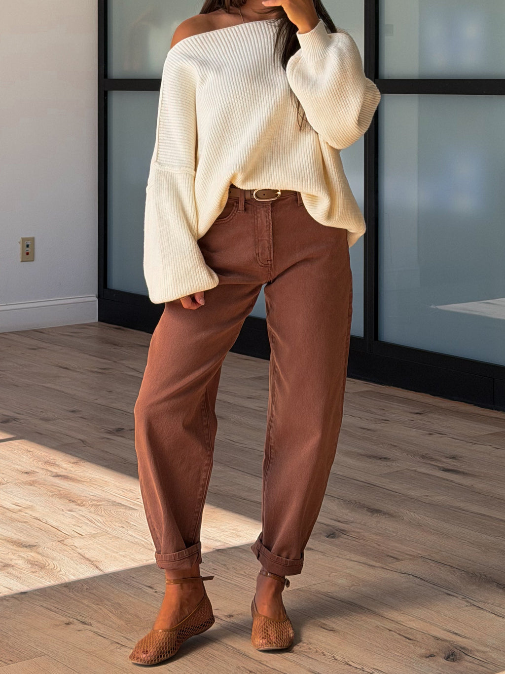 Onset Cropped Barrel Pants | Cocoa