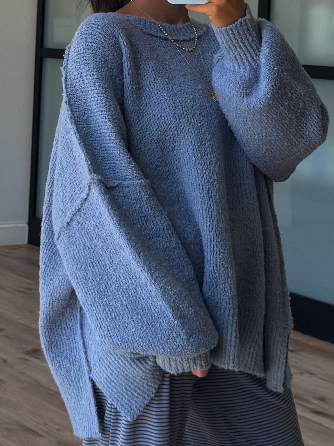 Lev Textured Sweater | Cornflower Blue | +Plus Available