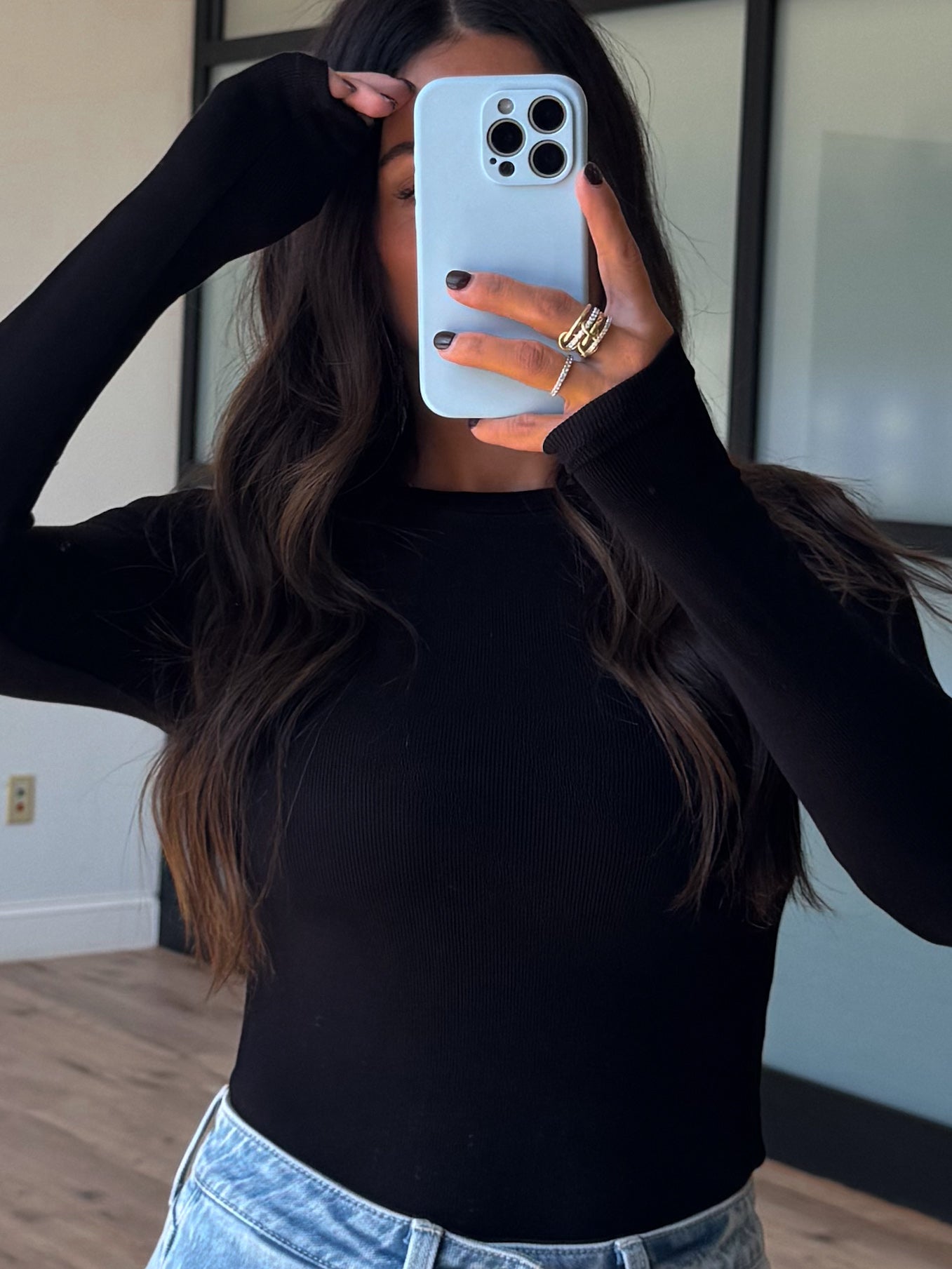 Essential Ribbed Long Sleeve | Black | +Plus Available | RESTOCK