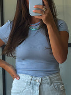 Essential Ribbed Tee | Baby Blue | +Plus Available | RESTOCK