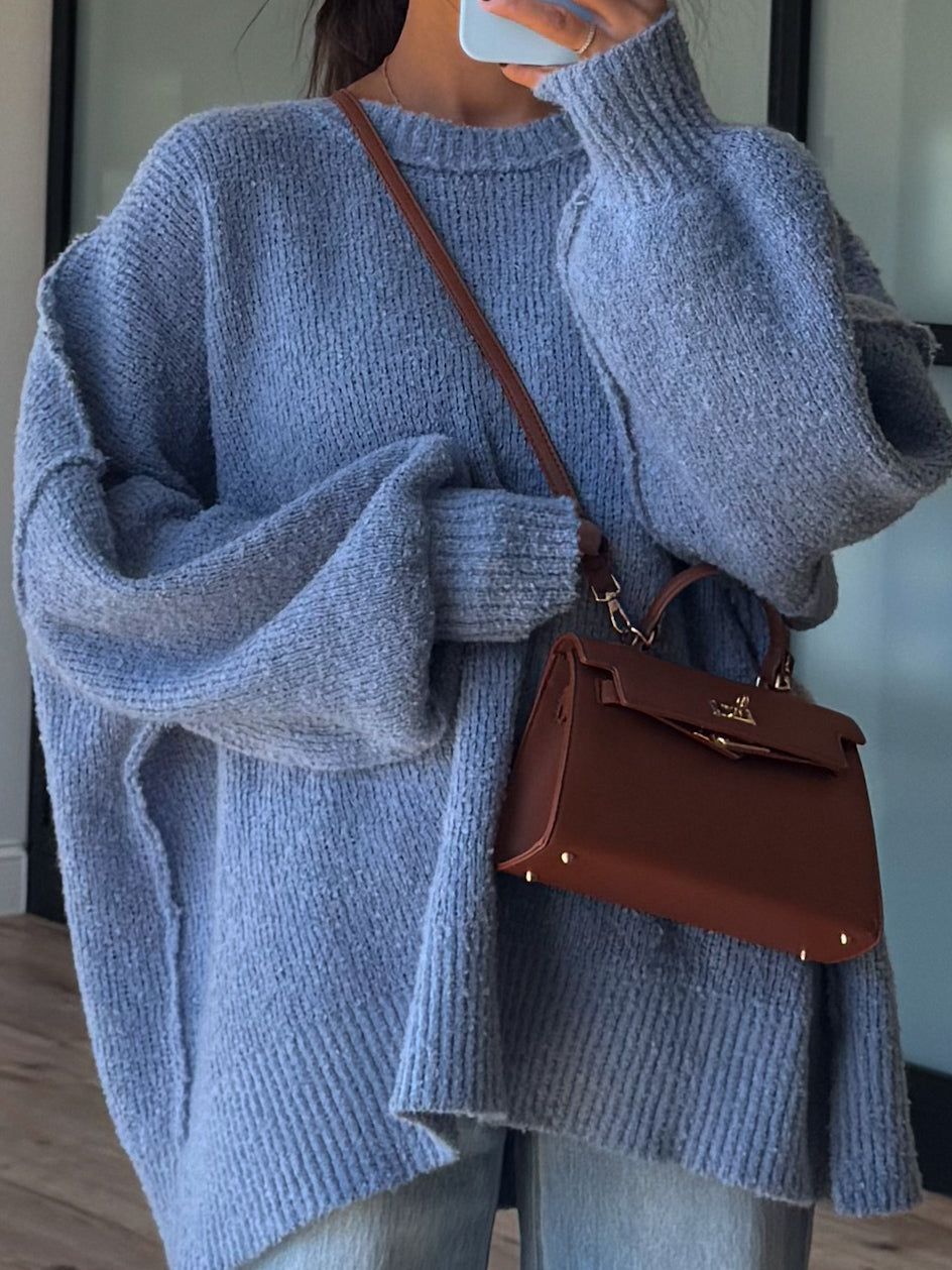 Lev Textured Sweater | Cornflower Blue | +Plus Available