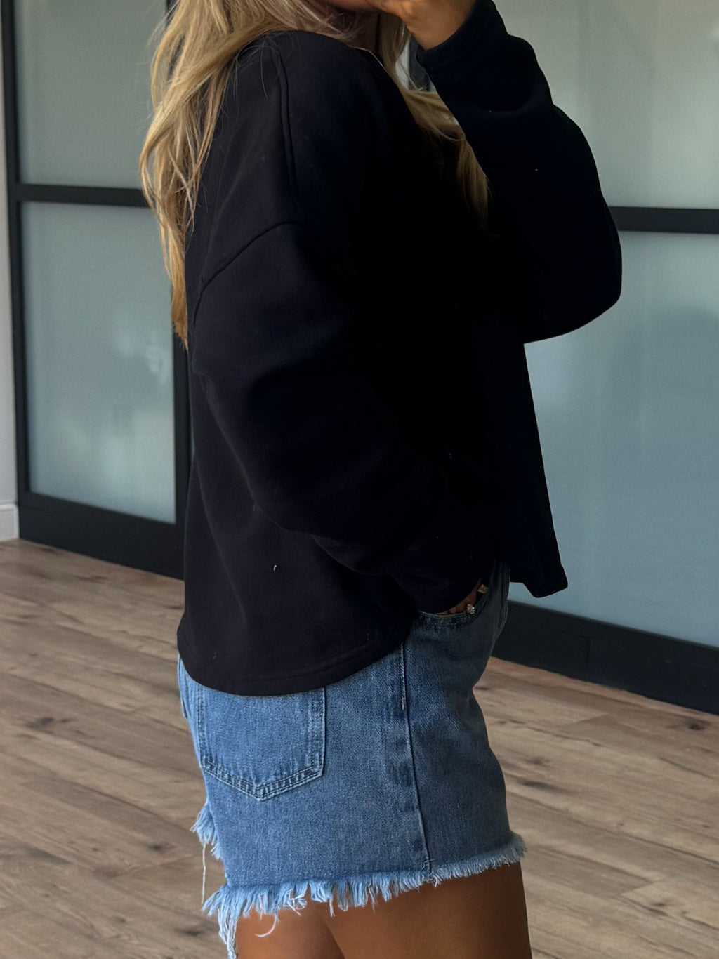 Serene Lounge Sweatshirt | Black