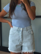 Essential Ribbed Tee | Baby Blue | +Plus Available | RESTOCK