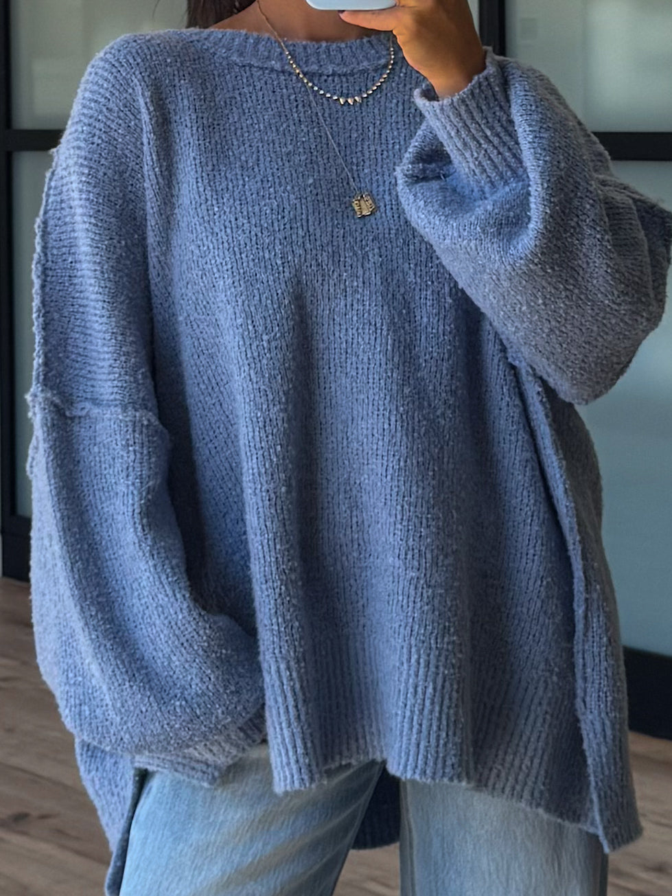 Lev Textured Sweater | Cornflower Blue | +Plus Available