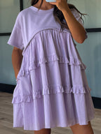 Nia Casual Layered Dress | Lavender