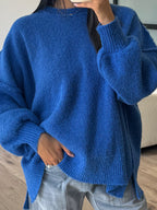 Lev Textured Sweater | Cobalt | +Plus Available | RESTOCK