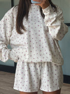 Southern Peony Ribbed Shorts