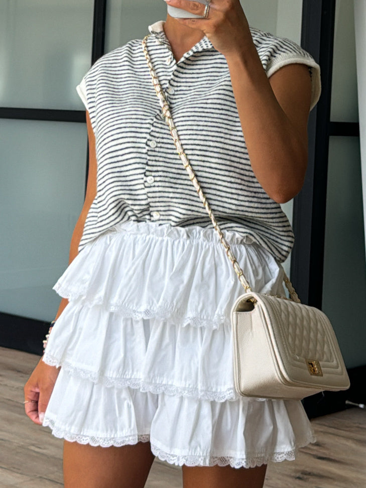 Raleigh Ruffle Skort | White