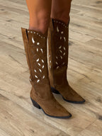 Bronco Western Boots | Brown Suede