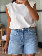 Refined Padded Muscle Tee | White