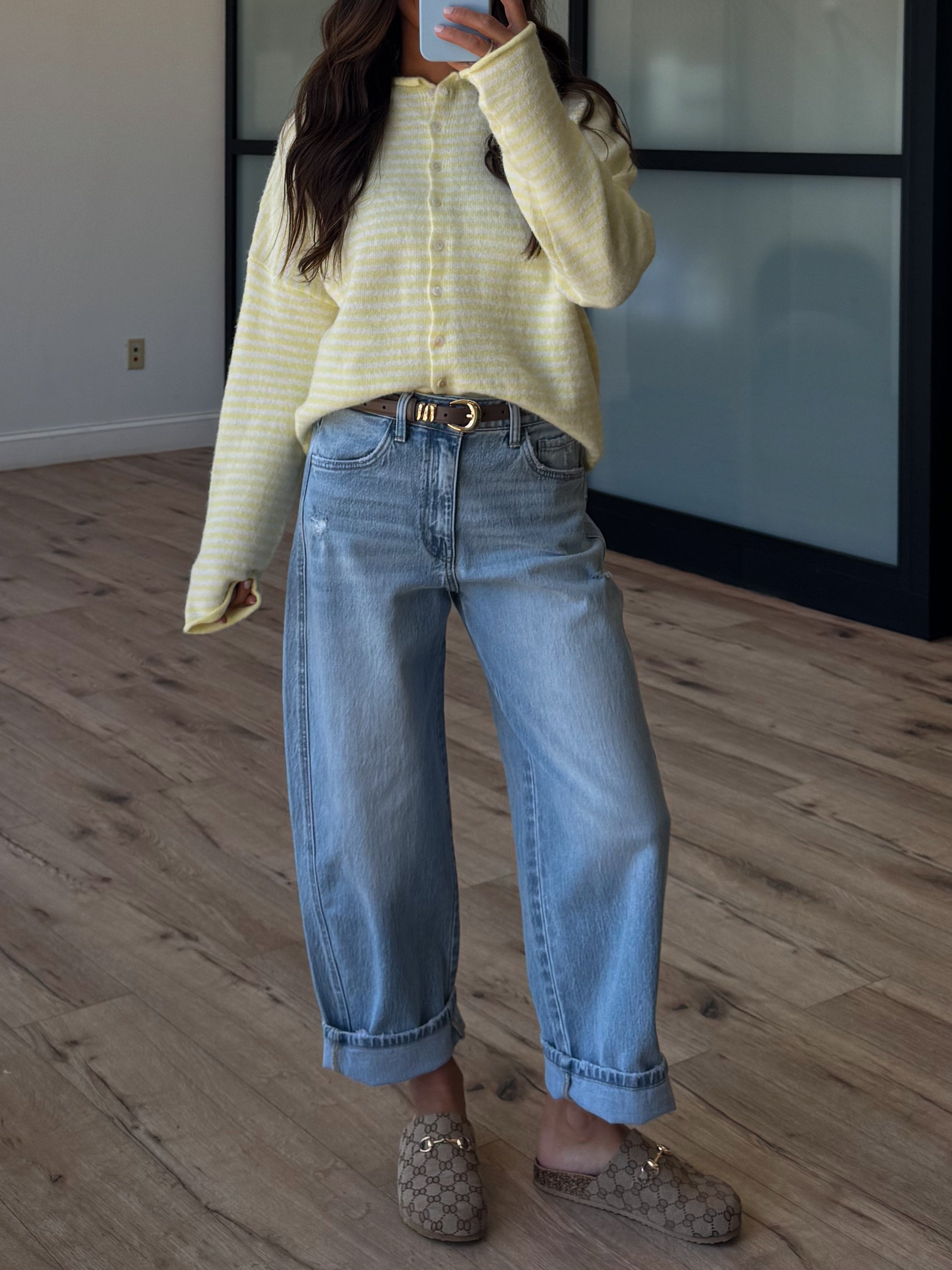 Isla Cardigan | Mini Striped Lemon