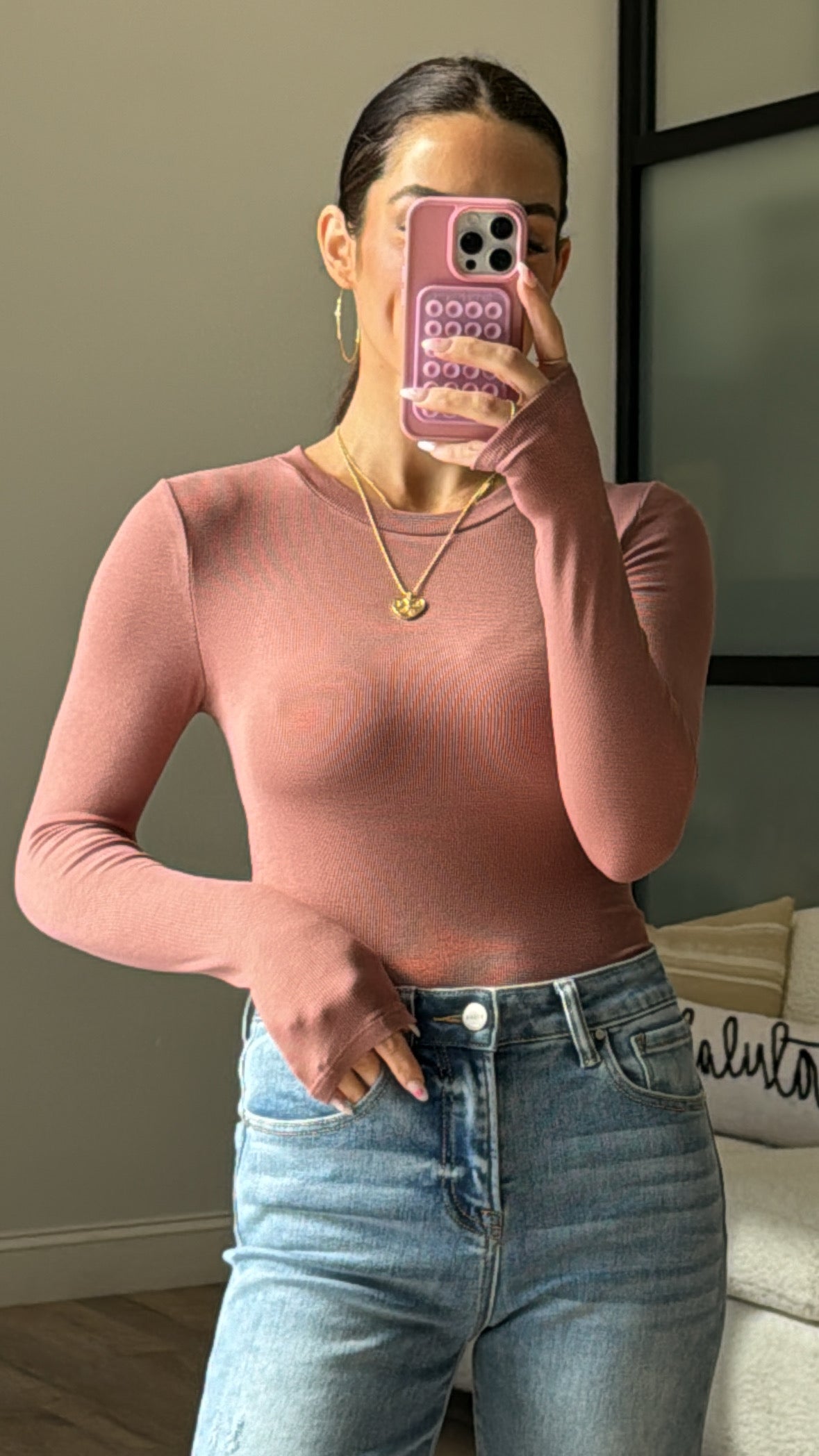 Essential Ribbed Long Sleeve | Dusty Mauve | +Plus Available | RESTOCK