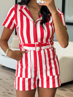 Rebel Striped Romper | Red | FINAL SALE