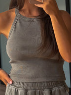 Mineral Mist Ribbed Tank | Olive