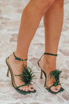 Feather Party Heel | Emerald | FINAL SALE