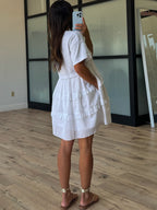 Nia Casual Layered Dress | Grey/White