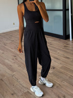 On Track Active Jogger Onesie | Black | +Plus Available