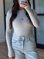 Essential Ribbed Long Sleeve | Light Grey | +Plus Available | RESTOCK