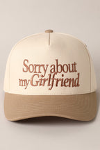 'Sorry About My Girlfriend' Canvas Cap | 2 Colors Available | FINAL SALE