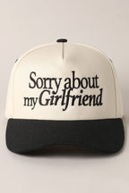 'Sorry About My Girlfriend' Canvas Cap | 2 Colors Available | FINAL SALE