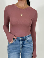 Essential Ribbed Long Sleeve | Dusty Mauve | +Plus Available | RESTOCK