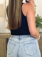 Essential Ribbed Tank | Black | +Plus Available