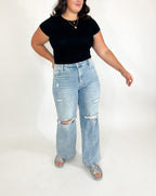 Essential Ribbed Tee | Black | +Plus Available | RESTOCK