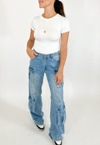 Essential Ribbed Tee | White | +Plus Available | RESTOCK