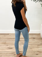 Essential Ribbed Tee | Black | +Plus Available | RESTOCK