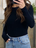 Essential Ribbed Long Sleeve | Black | +Plus Available | RESTOCK