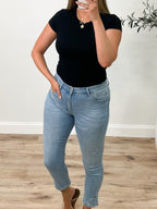 Essential Ribbed Tee | Black | +Plus Available | RESTOCK