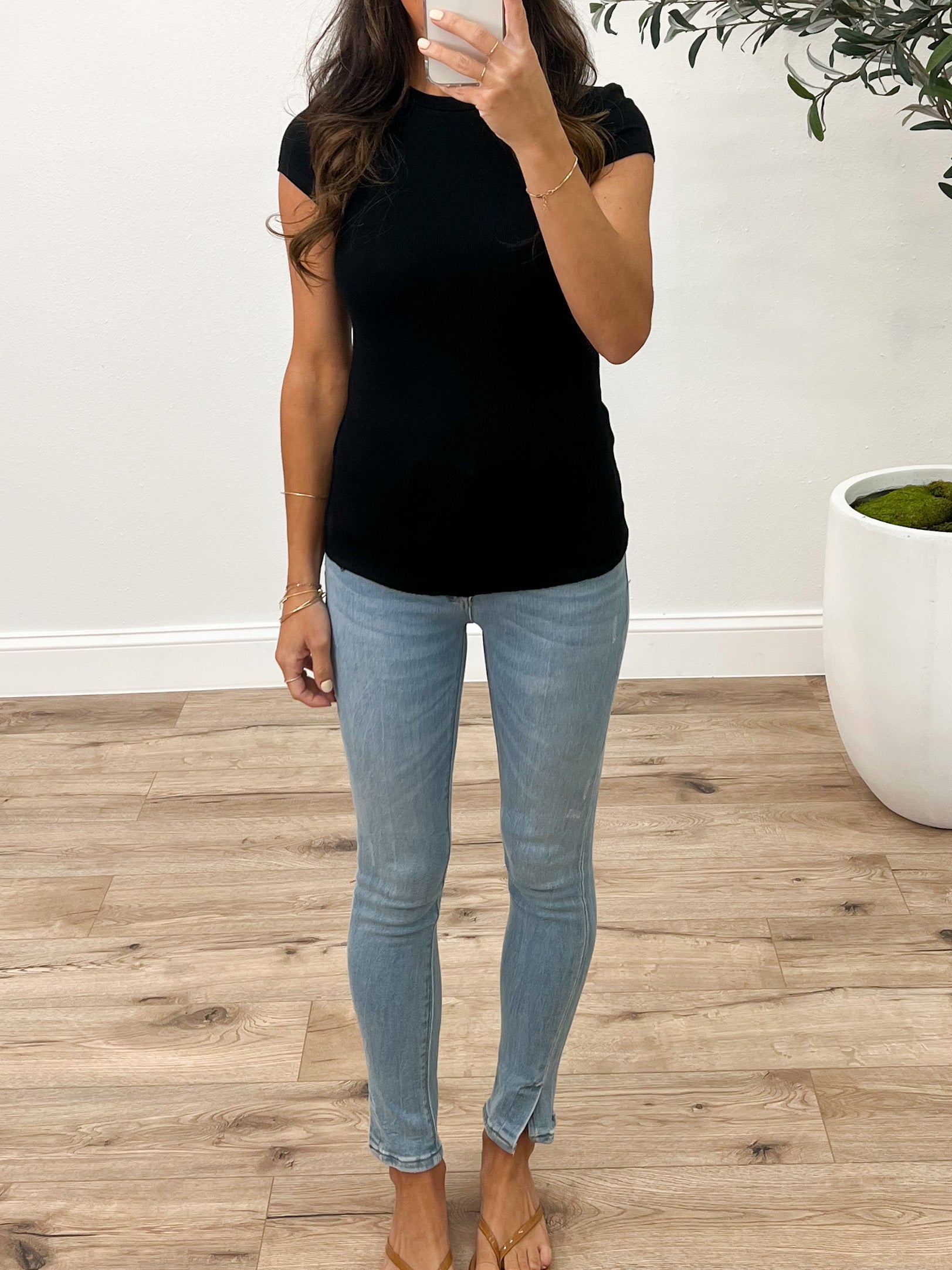 Essential Ribbed Tee | Black | +Plus Available | RESTOCK